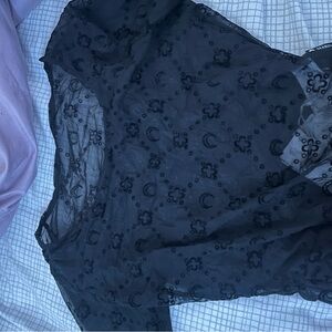 Marine Serre Black Mesh top